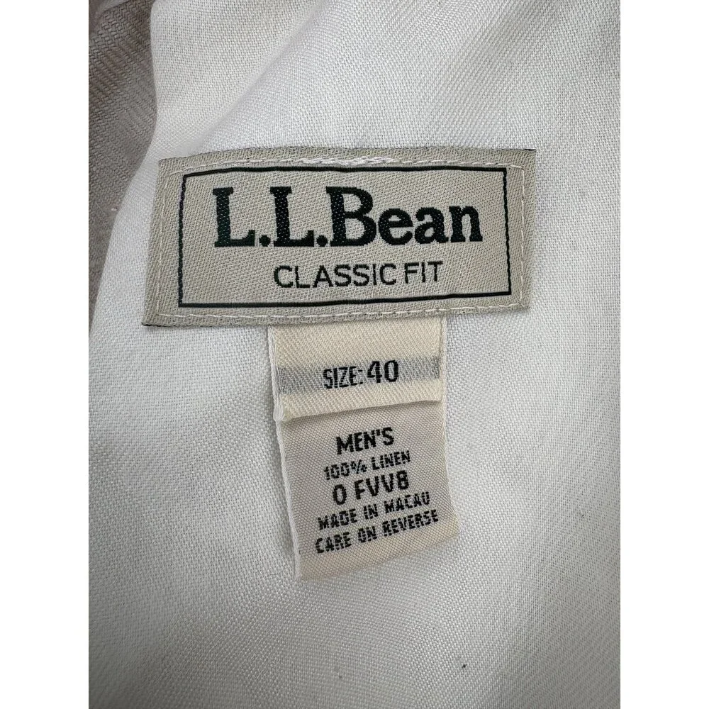L.L. Bean Men's Linen Hybrid Shorts Size 40 Beige‎